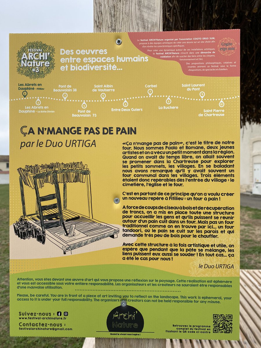 UrbanistesHdF's tweet photo. Festival #ArchiNature en vallée de Chevreuse Réinterpréter et donner des usages pour des lieux villageois partagés Place aux artistes pour des œuvres éphémères (ou pas) qui font sens avec « ça j’mange pas de pain » par #DuoOrtiga à #LesAbrets #UniversitédÉtédesUrbanistes https://t.co/3W09QBjEUa