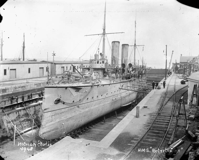 Apollo-class cruiser HMS Retribution. Source: Library and Archives Canada (ID: 3332915)