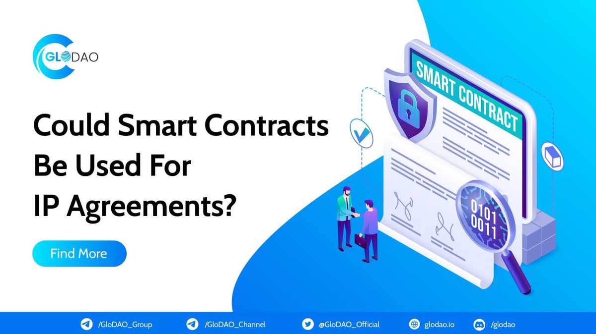 GloDAO_Official's tweet photo. Could smart contracts be used for IP agreements? Learn the answer here 👉 https://t.co/STmD1uTVCu

#glodao #defi #dao #blockchain https://t.co/PevOuxSEhj