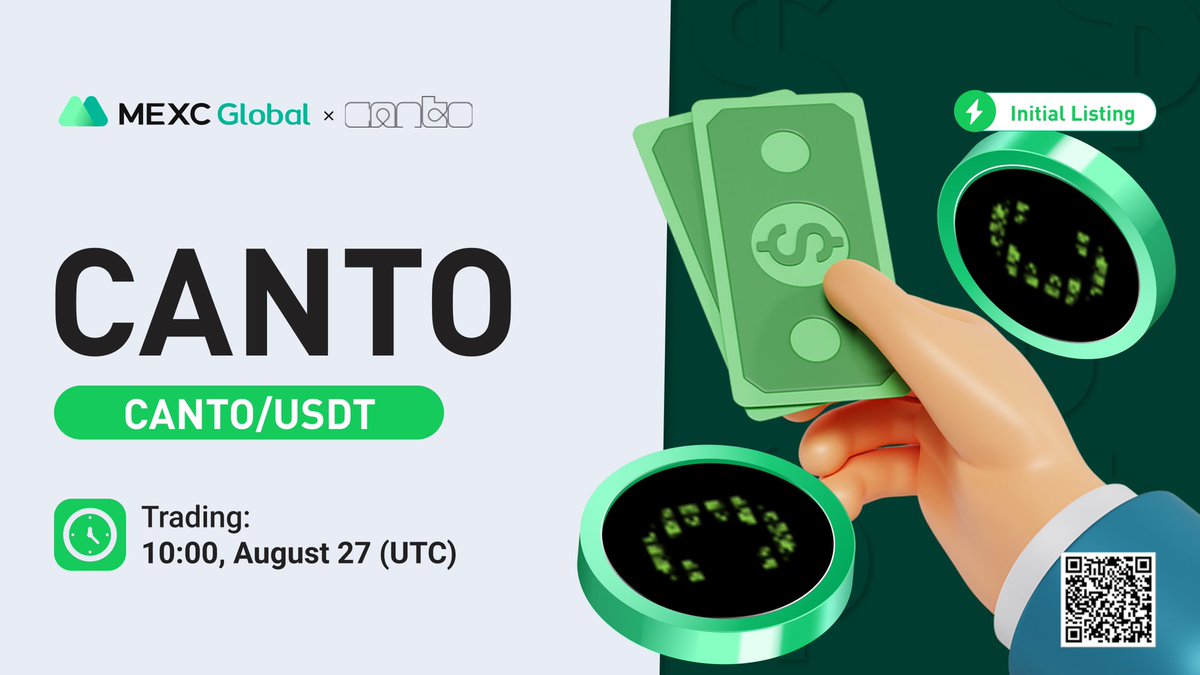 MEXC's tweet photo. Ready for the next moonshot? Here it is 👇

$CANTO! 🏃🏃

$CANTO/USDT will list as a spot trading pair in the Innovation Zone at 10:00 on Aug 27 (UTC). 
 
What is @CantoPublic? 🔥 https://t.co/oA0IPFNSYb

💚Sign up: https://t.co/1BtRRD0HE4

#Canto #MEXCGlobal #MEXCListing https://t.co/jnv0FhwBgD