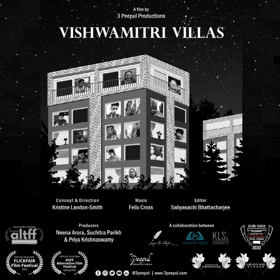 3_peepul's tweet photo. How does our poster for "Vishwamitri Villas" look with these laurels? We like it! Do you?

Special shoutout to Phiroza Cama (KhushRuh Design), Prajakta Bhogle (Prajakta Bhogle Design Studio) &amp; Charlotte Everest, for designing this poster &amp; adding laurels as they come. 

#3peepul https://t.co/U3evwYSzFr