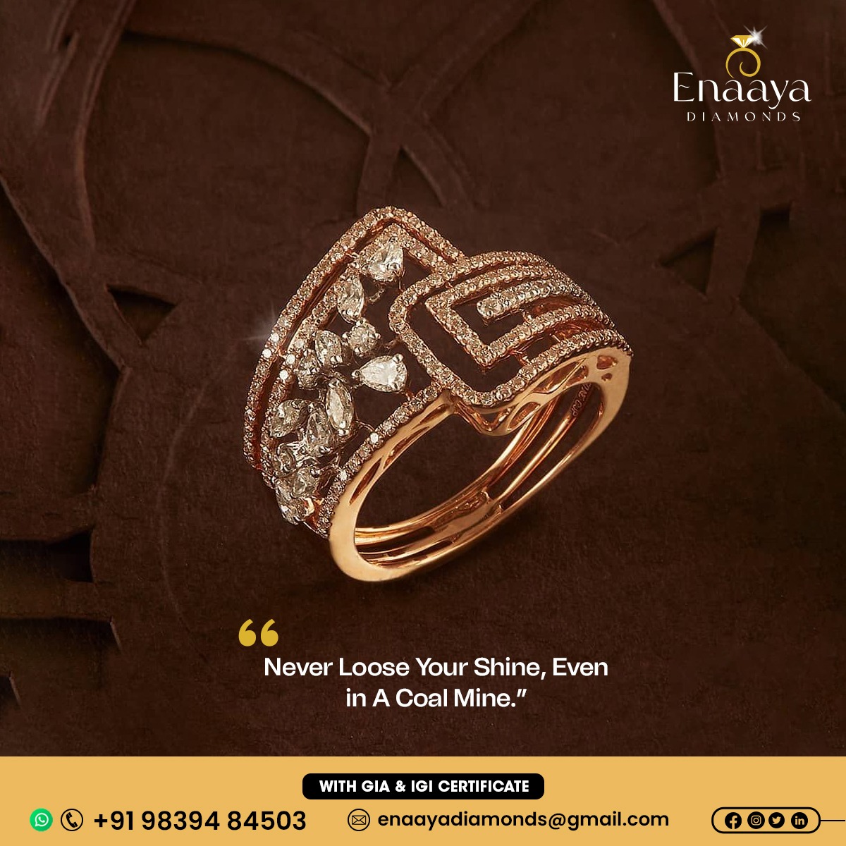 Speak your heart out with this stunning diamond studded bangle which stands as an epitome of elegance and class!
Experience Newness with our stunning collection of diamond jewellery.

WhatsApp us for more details:- +91 9839484503
.
#bangles #bangleset #banglelove #banglebracelet