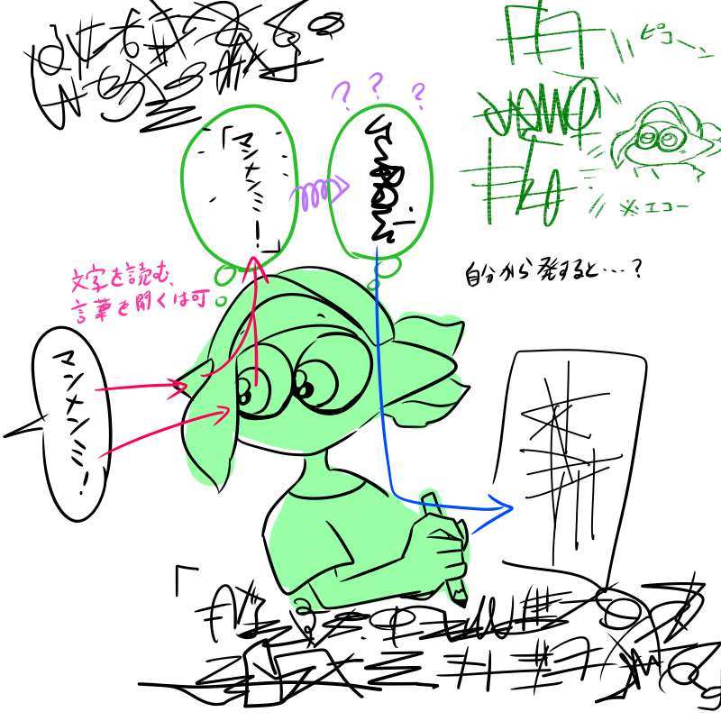 #我イカ よしひろ 本名不明
12歳くらい、小さめな身長と好奇心溢れる眩しい眼が特徴的の4号。喋らないし話が通じてるのかよく分からない。知能がどうも低いのか学校の授業についていけてない様子が見られ、これからの進路を心配した先生が特別な学校を勧めてくれたよ。両親はやんわり離婚してるよ。