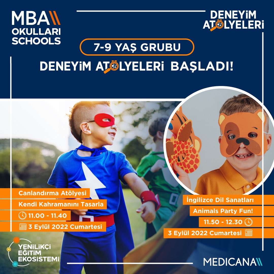 MBA Deneyim Atölyeleri devam ediyor. Bilimden ekolojiye, dil sanatlarından STEM etkinliklerine yepyeni MBA deneyim atölyeleri anaokulu ve ilkokul öğrencilerini bekliyor.