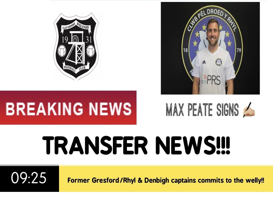 Llay_WelfareFC's tweet photo. We are delighted to welcome @maxpeate to the club, who has agreed to sign for the club once all the formalities are complete Max should be available next week, many thanks to @EddieMJ_ &amp; @GresfordFC with their help during the process 👊 ⚫️⚪️⚫️⚪️ https://t.co/AyP4vyTm8n