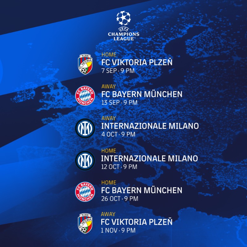 FCBarcelona's tweet photo. FC Barcelona to open Champions League against Viktoria Plzen