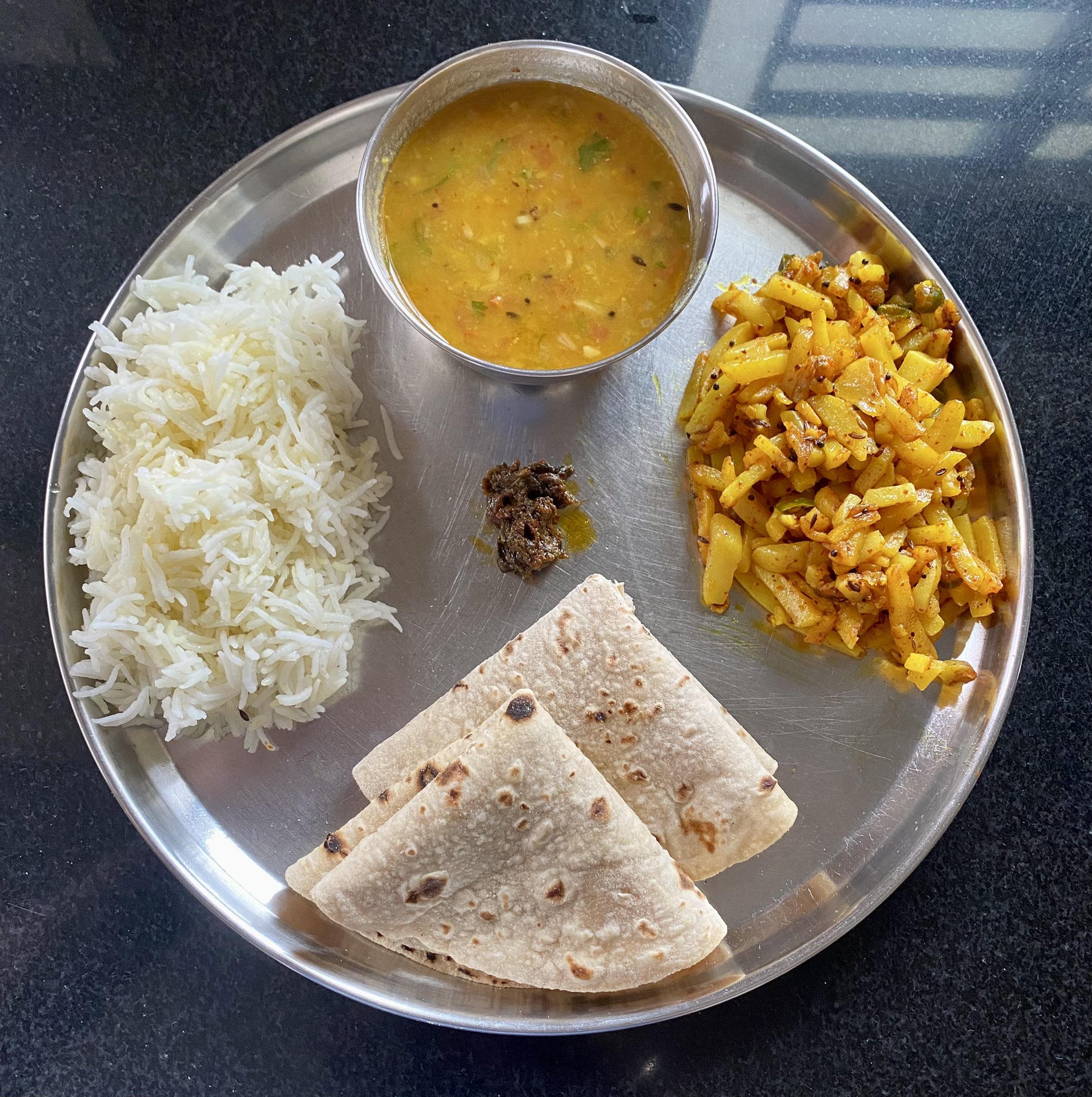 Dal Chawal Roti Sabji