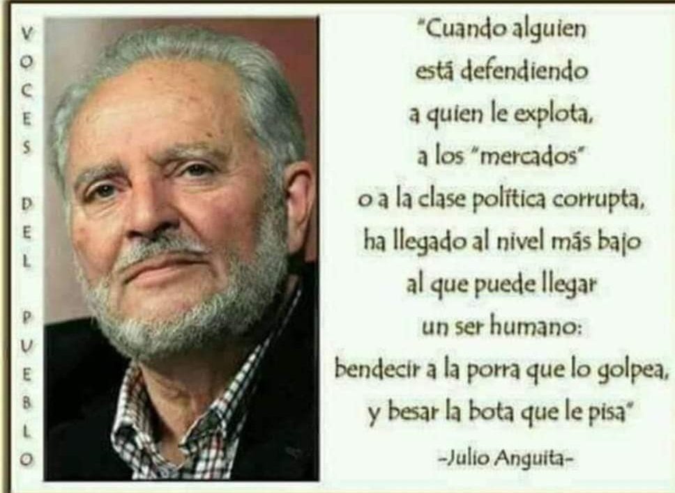 OscarReina23's tweet photo. Que dice Facebook que esta foto con una reflexión de Julio Anguita "puede ser molesta" y por eso la tapan en una publicación que acabo de ver. Hagamos que se haga viral, por coraje, por justicia y en honor a la verdad. https://t.co/iHjt9kpQ1x