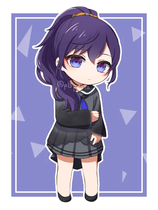ちびキャラ毎日更新27日目!いつもどっちの表情で描くか迷うまふゆ#prsk_FA #朝比奈まふゆ 