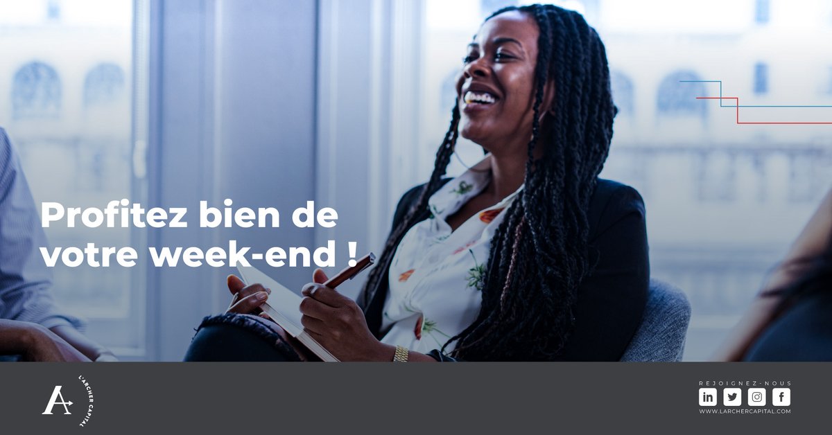 larcher_capital's tweet photo. "Votre avenir est créé par ce que vous faites aujourd’hui, pas demain."
 - Robert Kiyosaki

Nous vous souhaitons de profiter de votre week-end !

#LArcherCapital #BanqueDinvestissement #Finances #LevéeDeFonds #GestionDePatrimoine #GestionObligataire #Investissement https://t.co/e6lf5ccgwC