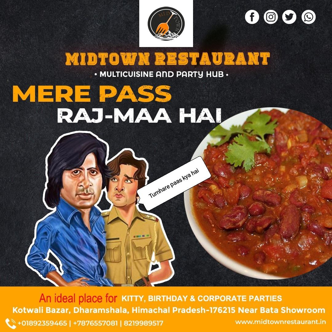 MidtownRestau's tweet photo. Midtown Restaurant &amp; Bar ~ और राज-मा हम खिलाते हैं!
Website: https://t.co/Ajx15PtYZv
Whatsapp: +91-7876557081
For Booking enquiry:+01892359465
#breakfast #lunch #brunch #SundayBrunch #dinner #tasty #delicious #food #foodie #yum #yummy #bar
#drink #cocktail #wine https://t.co/E6VXhbOpCG