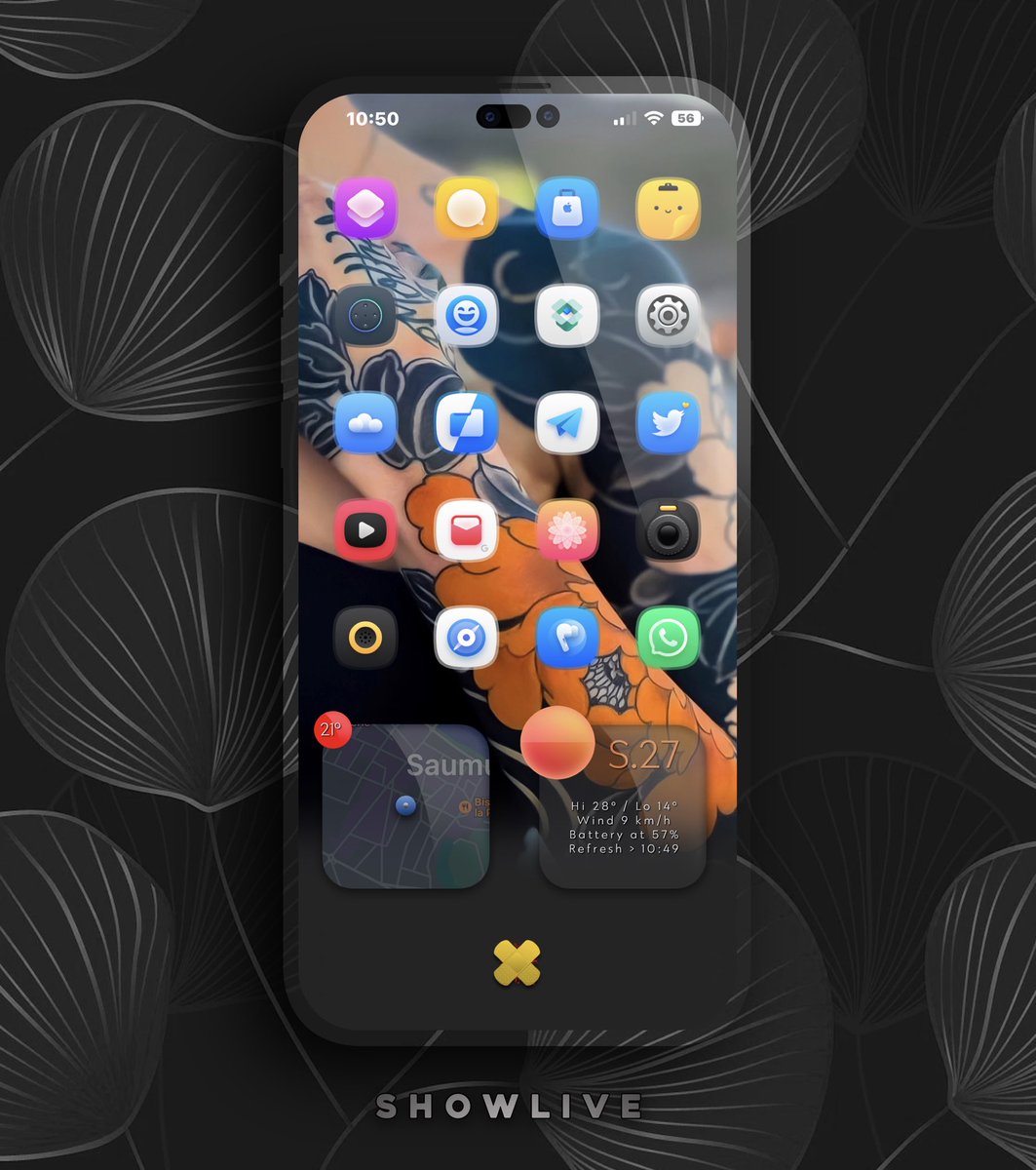 TeboulDavid1's tweet photo. Hello Saturday on #iOS16Beta7 with #ShowApp 🌴🌴🌴
.
.
🔘 #ShowLive⚡️@SeanKly
🍊 Icons #Desa
.
.
#ios15homescreen
#ios15icons
#shortcuts
#Wallpaper
#iOS16Beta7
#iPhone13ProMax
#ShowLive🤗 Swa64Zoop https://t.co/rgvdukiFzH