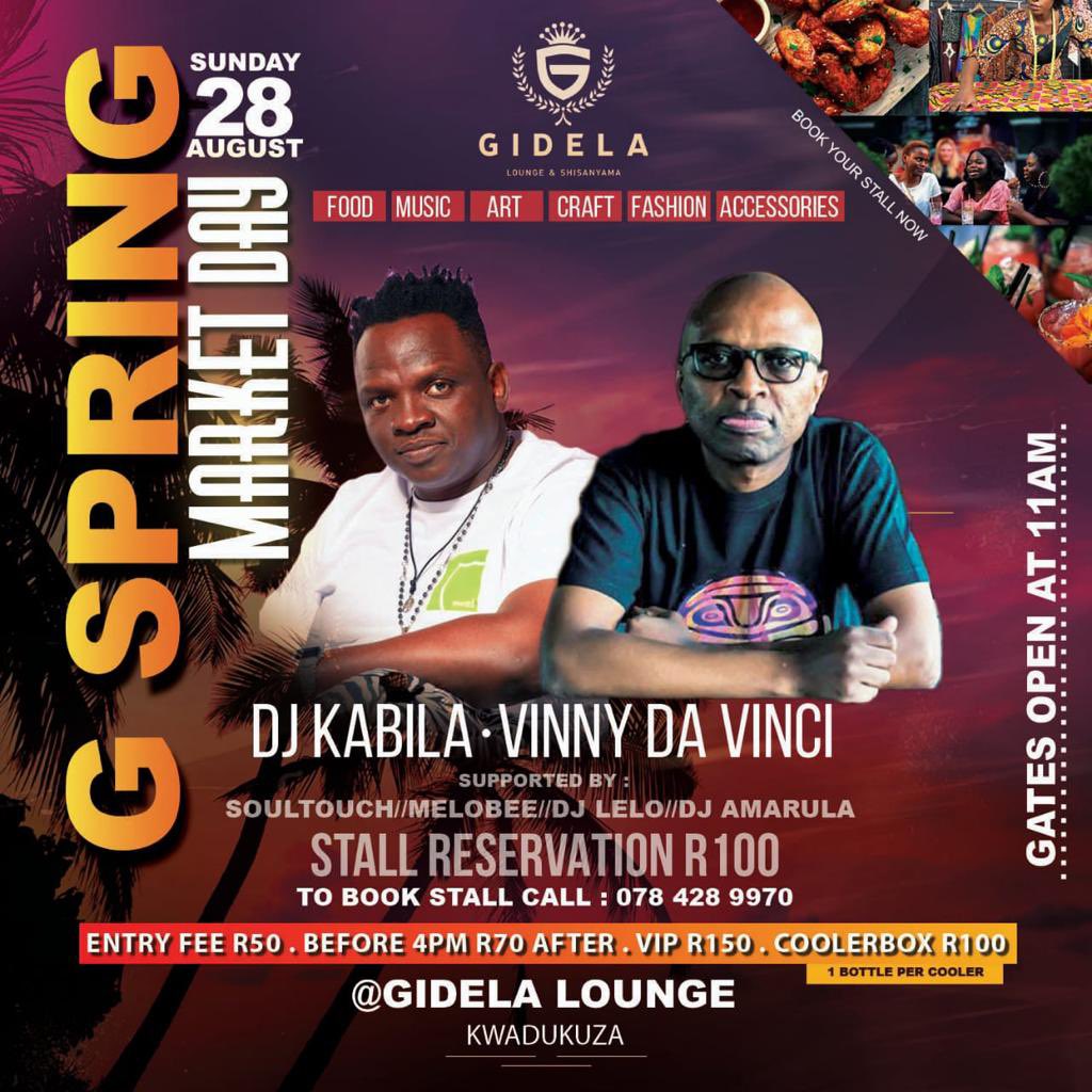 VinnyDaVinci's tweet photo. MY GIG UPDATE!!!
Saturday 27 August 2022
π WHIRLING WHEELS in Durban
π CLOUD 7 LIFESTYLE in Empangeni
Sunday 28 August 2022
π GIDELA LOUNGE in Stanger
π MOJOS CAR WASH & SHISANYAMA in Durban
#DeepInKZN
#WeLoveHouseMusic https://t.co/E7Mehm4BoF