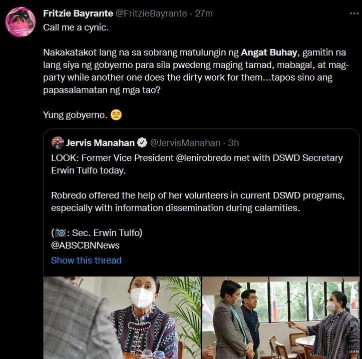canete_darwin's tweet photo. Overheard...

The new Dilawan playbook...

ANGKAS.... tapos.... GRAB. https://t.co/rfuykmLNQm