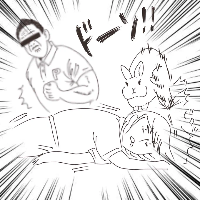 寝ている時に、すぐそばで足ダンされるとびっくりする。

#うさぎ #イラスト 