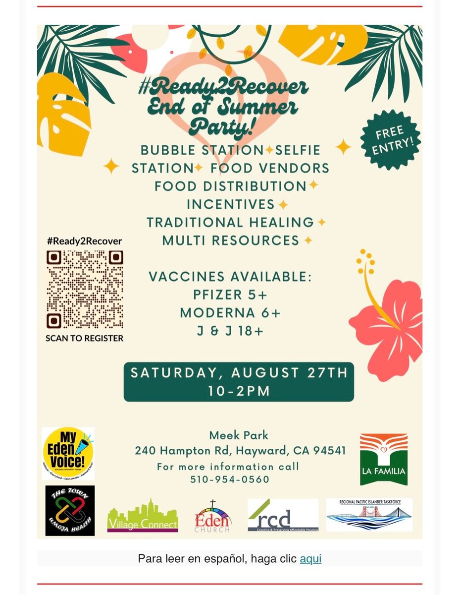 saralamnin's tweet photo. Stop by tomorrow from 10-2p for a day of fun & food!
#Hayward #MeekEstate #EdenChurch #Ready2Recover https://t.co/t1DEPHrEL4
