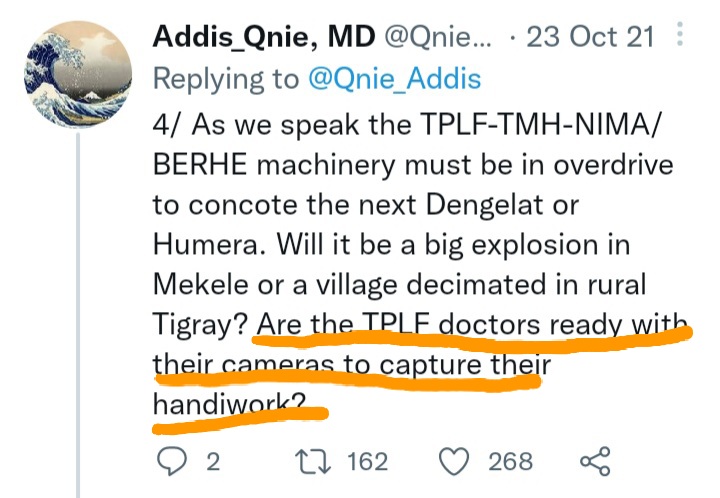 Qnie_Addiss's tweet photo. .@ReutersAfrica, you run a news without verifying its contents, with gaping holes and glaring lies and your only 'sources' are the infamous TPLF doctors?! Despicable! 

Are you planning to continue working as Tigray TV 2 or are you planning to start doing your job? https://t.co/LGh6cY4QCL
