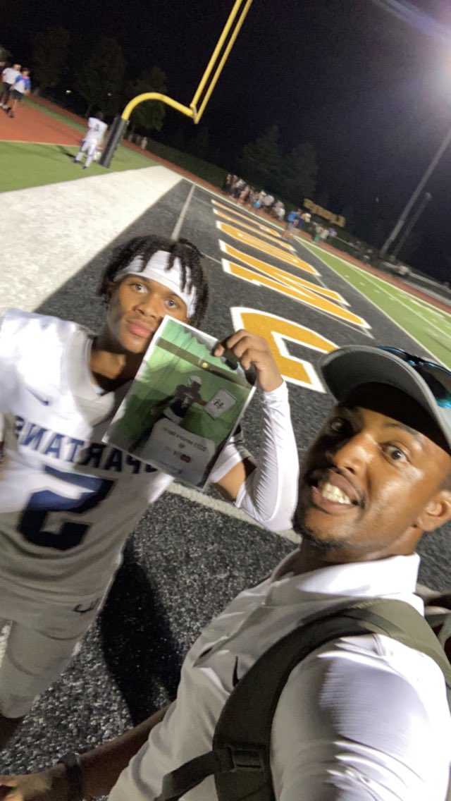 Coach_Brownn's tweet photo. 3 INTs and a forced fumble….Safe to say the boy was buzzin. #freaks https://t.co/3wChLm5xvg