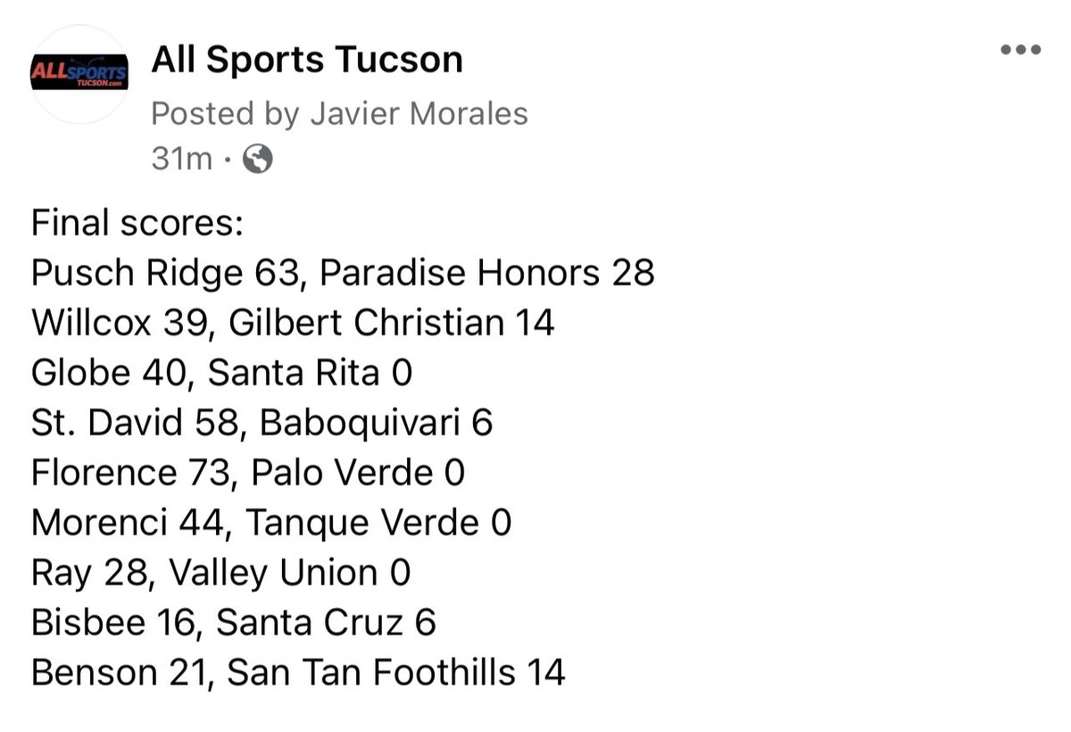 JavierJMorales's tweet photo. Updated final scores 🏈 https://t.co/mzDJPoEPpR