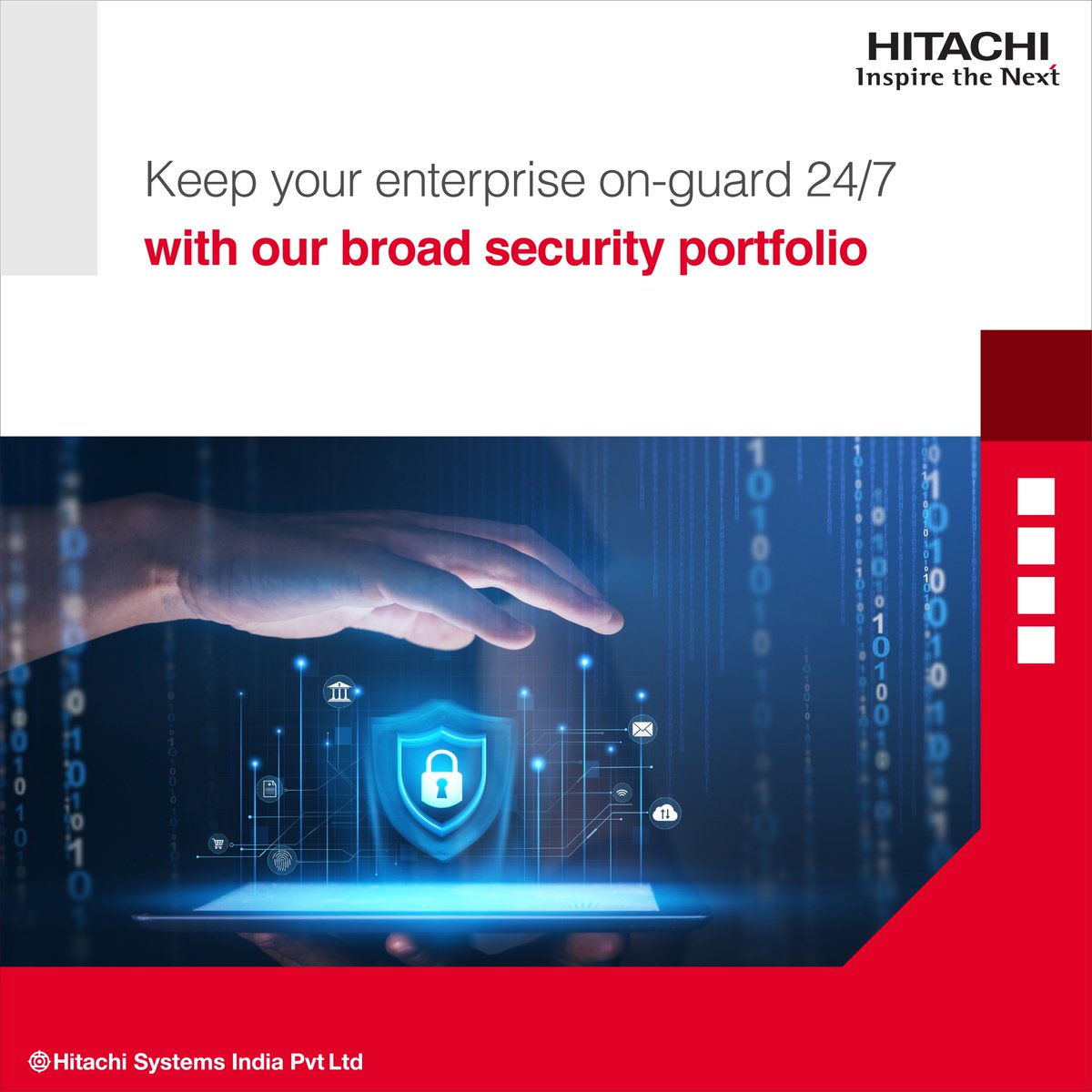 HitachiSysIndia's tweet photo. Our #ManagedSecurityService combines consulting, design, products and services to provide an end-to-end solution that ensures a high-throughput and highly secure infrastructure. Write to marketing.in@hitachi-systems.com for more. https://t.co/XPR53Zp6bV