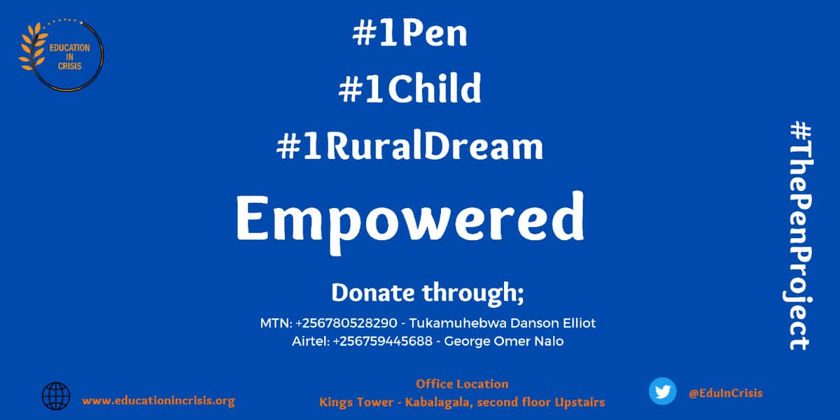 NamataLyton's tweet photo. We decided to be the break yhrough of that child's dream  ,yes children are limited to education since they can't afford scholastic materials like pens ,thats why #penproject is here to remind that his and her dream rely on you .Empower that child through education. https://t.co/5vWvmIVGIN