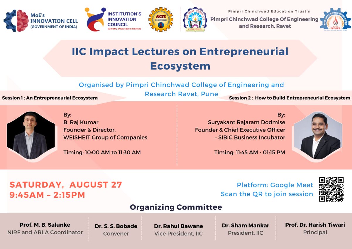 Pccoer1990's tweet photo. IIC Impact Lectues on Entrepreneurial Ecosystem organized by Pimpri Chinchwad College of Engineering and Research, Ravet, Pune
#PCET #PCCOER #EducationalTrust #QualityEducation #bestcollegeinpune #bestcollegeinPCMC #NBA_affiliated #India #Pune #PCMC #ravet https://t.co/RJA7EvdVbP