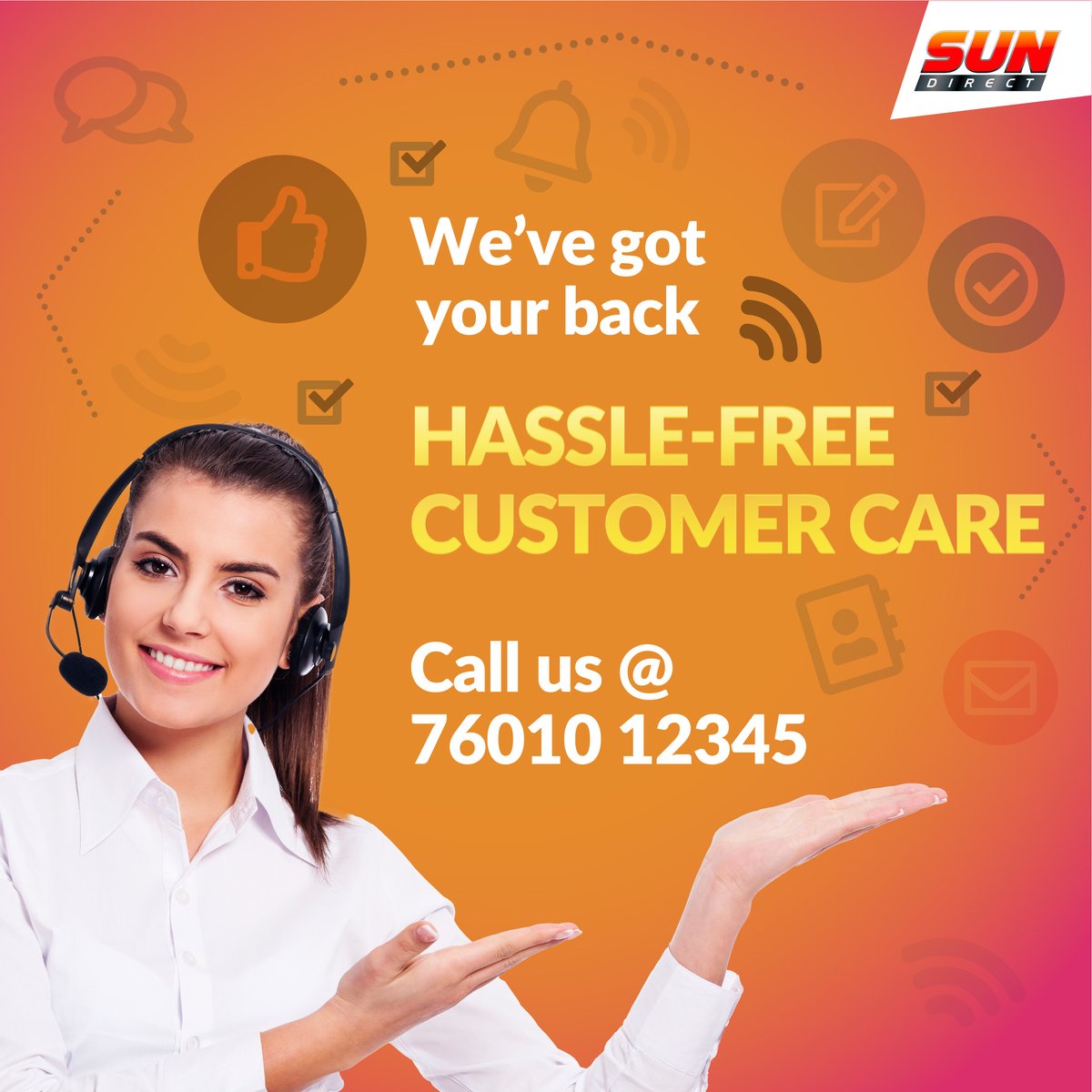 SUNDIRECTIndia's tweet photo. All your complaints will be resolved quickly. 

If you are facing any problems, visit 
https://t.co/nSqkXwkBRE to address your query

#SunDirect #mobileapp #SunDirectRecharge #DTHService https://t.co/0VPQQKCdXE
