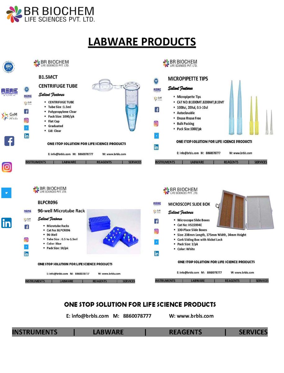 BRBLSciences's tweet image. LABWARE PRODUCTS

*BEST PRICE AVAILABLE
*READY IN STOCK

FOR MORE DETAILS PLEASE CONTACT:
Mail: info@brbls.com
Whatsapp:8860078777
Call: 011-43033662/4
-
-
-
-
#Centrifugetube #filtertip #labware #plasticware #brbiochembrand #ivd2022 #molecularbiology #microbiology #biotechnology