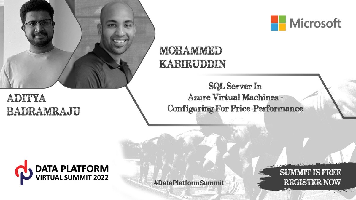 DataAISummit's tweet image. SQL Server in Azure Virtual Machines - Configuring for Price - Performance By Aditya Badramraju & Mohammed Kabiruddin
Block your seat for FREE.
bit.ly/dps2022
Check out the session schedule: bit.ly/dps2022sessions
RT
#SQLServer #AzureSQLVM #DataPlatformSummit