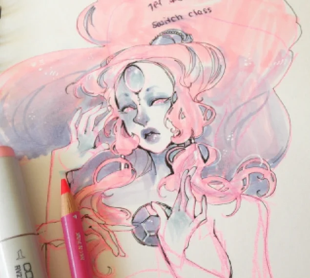 since i'm drawing over a traditional pic i was trying rlly hard to keep a lot of the original elements, but it was holding back the flow u___u second pic is the original, still really really really love it so im keeping the parts that work well and updating the rest :D 