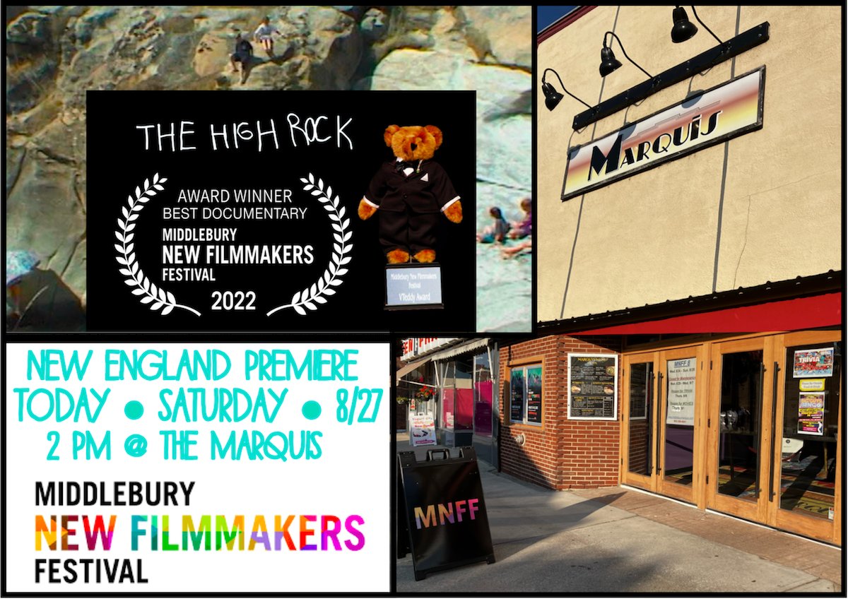 thehighrockdoc's tweet photo. TODAY AT 2 PM EDT! At the Middlebury New Filmmakers Festival, it's the NEW ENGLAND PREMIERE of The High Rock! 
#MNFF8  #bestdoc #childrenandnature #kidsinnature https://t.co/XNQmLCgC8B https://t.co/pjdBLVbVjj