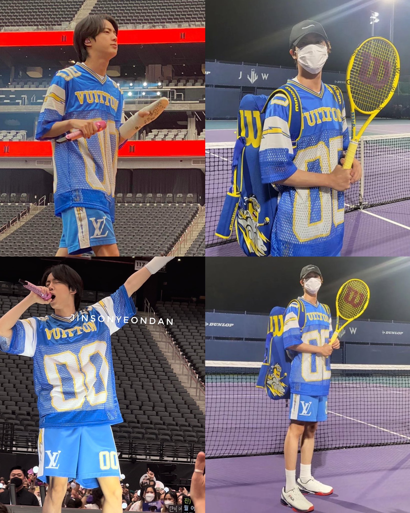 jin pics 🧑🏻‍🚀 on X: jin & his louis vuitton jersey   / X