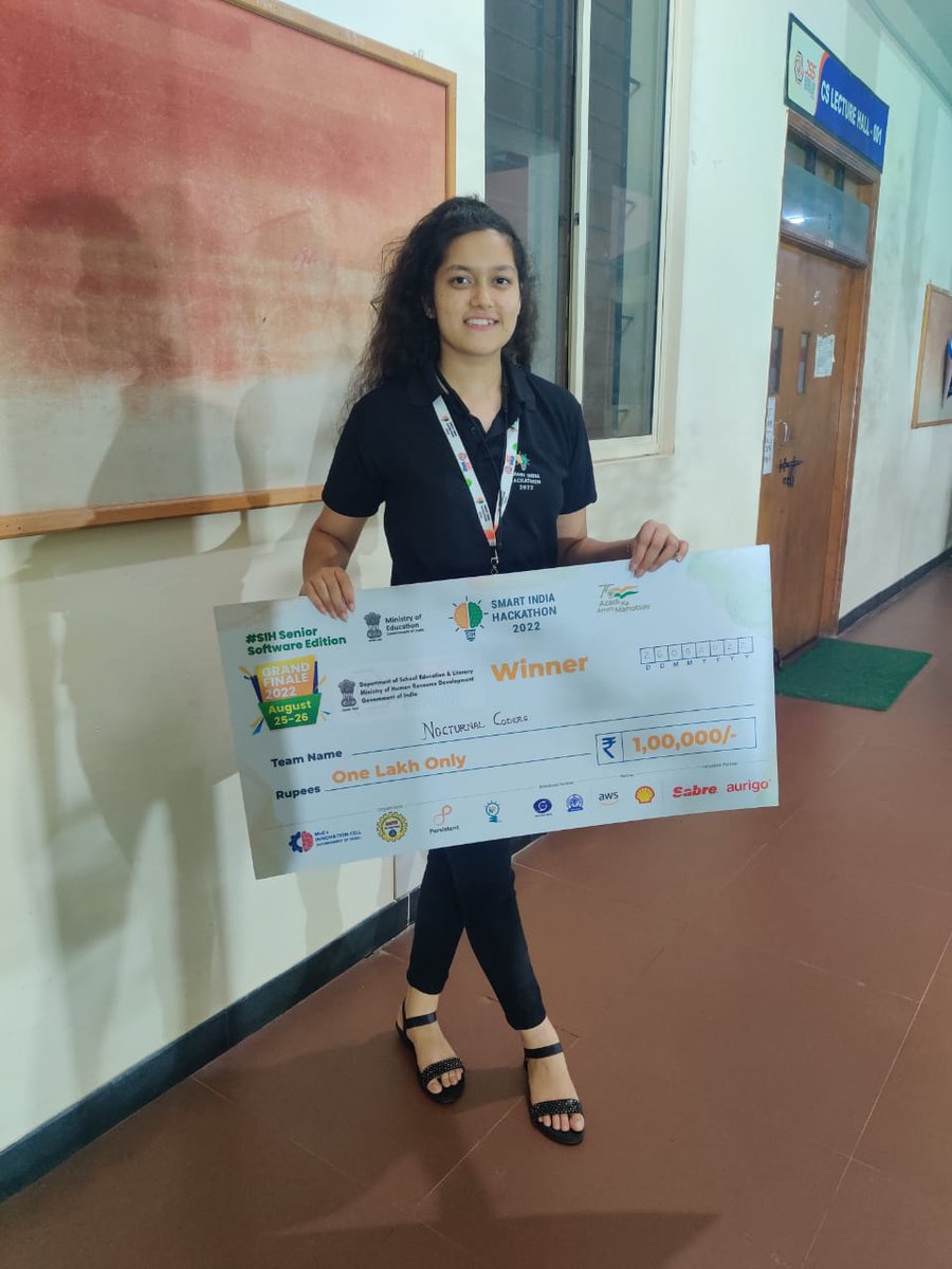 MahakRaju's tweet photo. Finally all the hardwork paid off👩‍💻🤩
We have won the Smart India Hackathon‼️😍😍🥳🥳

Yayy nocturnal coders! @Apoorvdwi
@ankitgoel_25 @DishaBhardwaj18 @prakhar_2206 🥳✌

#SIH2022 #hackathon #Winners https://t.co/fYg0YKCLQd