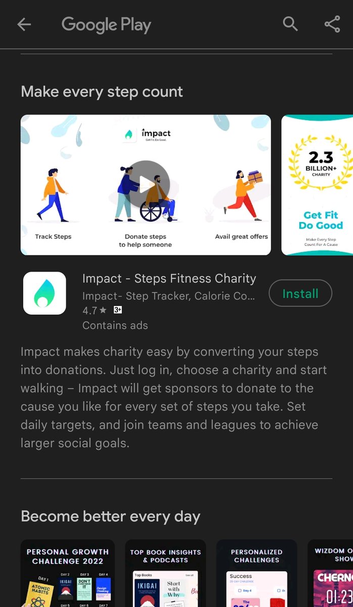 Impact_App_'s tweet photo. Thankyou @GooglePlay @Google 
#risingstarsofaugust #GooglePlay #GoogleAlerts 
Make Every Step Count - #impactapp #GetFit #dogood 
Walk or Jog to raise money for Cause.
Download App👇🏻
https://t.co/NrPdyXj6nB https://t.co/96EVtIdSVY