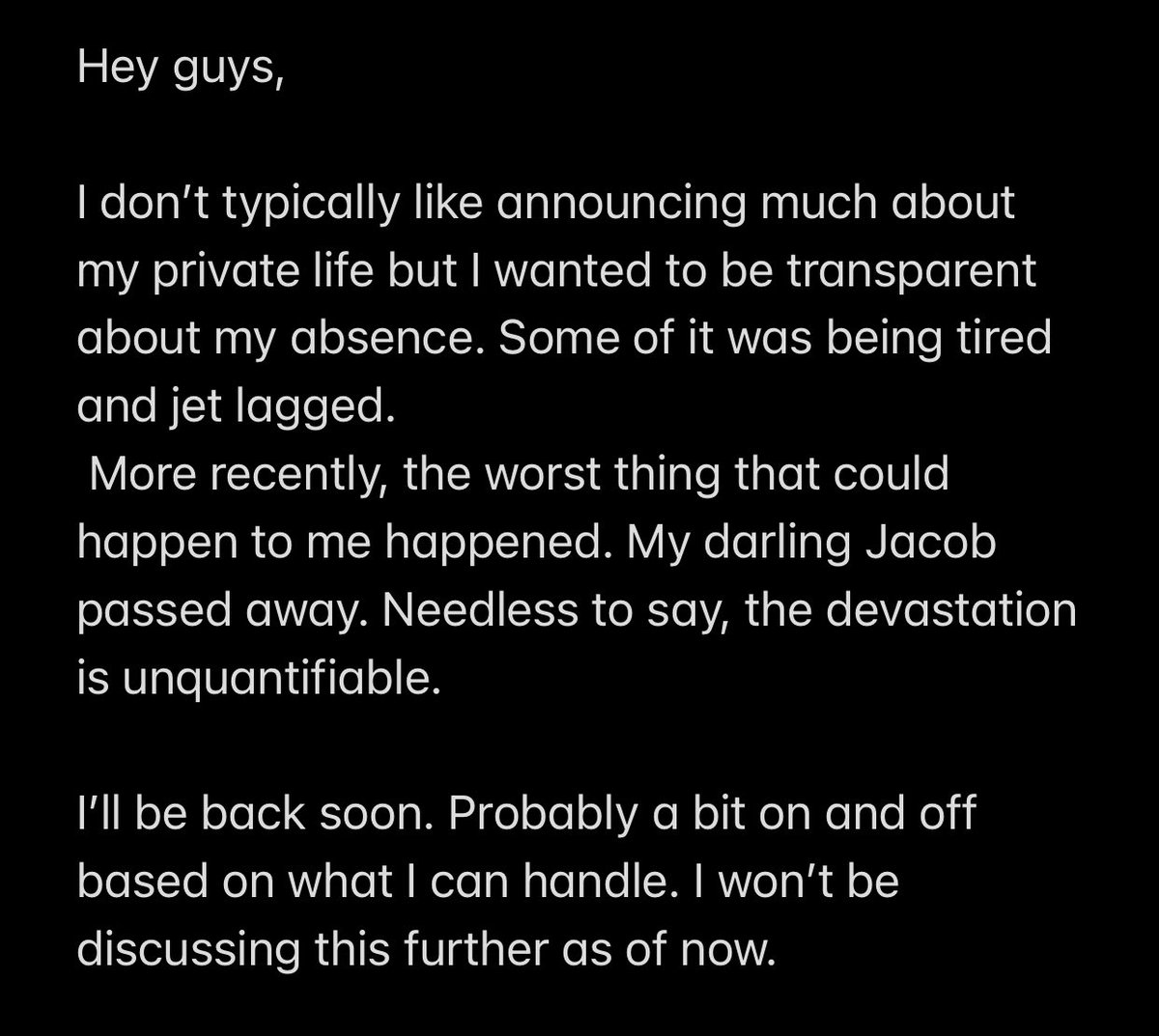 ReadytoglareYT's tweet photo. Been gone for a while. Posting this here in case, for context. I’ll be back soon.  Thank you to everyone who has reached out in support. https://t.co/mpvkTw7aOO