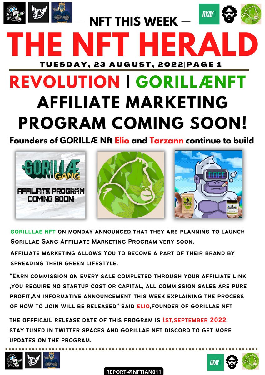 Nftian011's tweet photo. @frankdegods @y00tlist Publishing "THE NFT HERALD" NEWSPAPER report thrice a week as a new creation is web3 space...along with it also trying to build relationships by being a MOD and help community in every possible way,since 
our goal is same "TO BUILD METAVERSE" and contribute towards all round dvpt https://t.co/4RJNV5b3He
