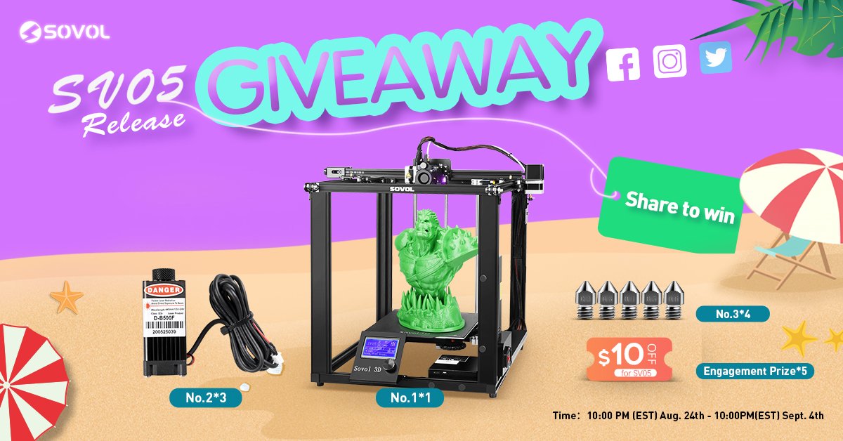 3DSerialTesteur's tweet photo. @Sovol3d Annonce de la SV05 et un concours pour la gagner ! 

#impression3D #sovol #concours

https://t.co/Um3pq9YBmi https://t.co/oCgbzDkRs8
