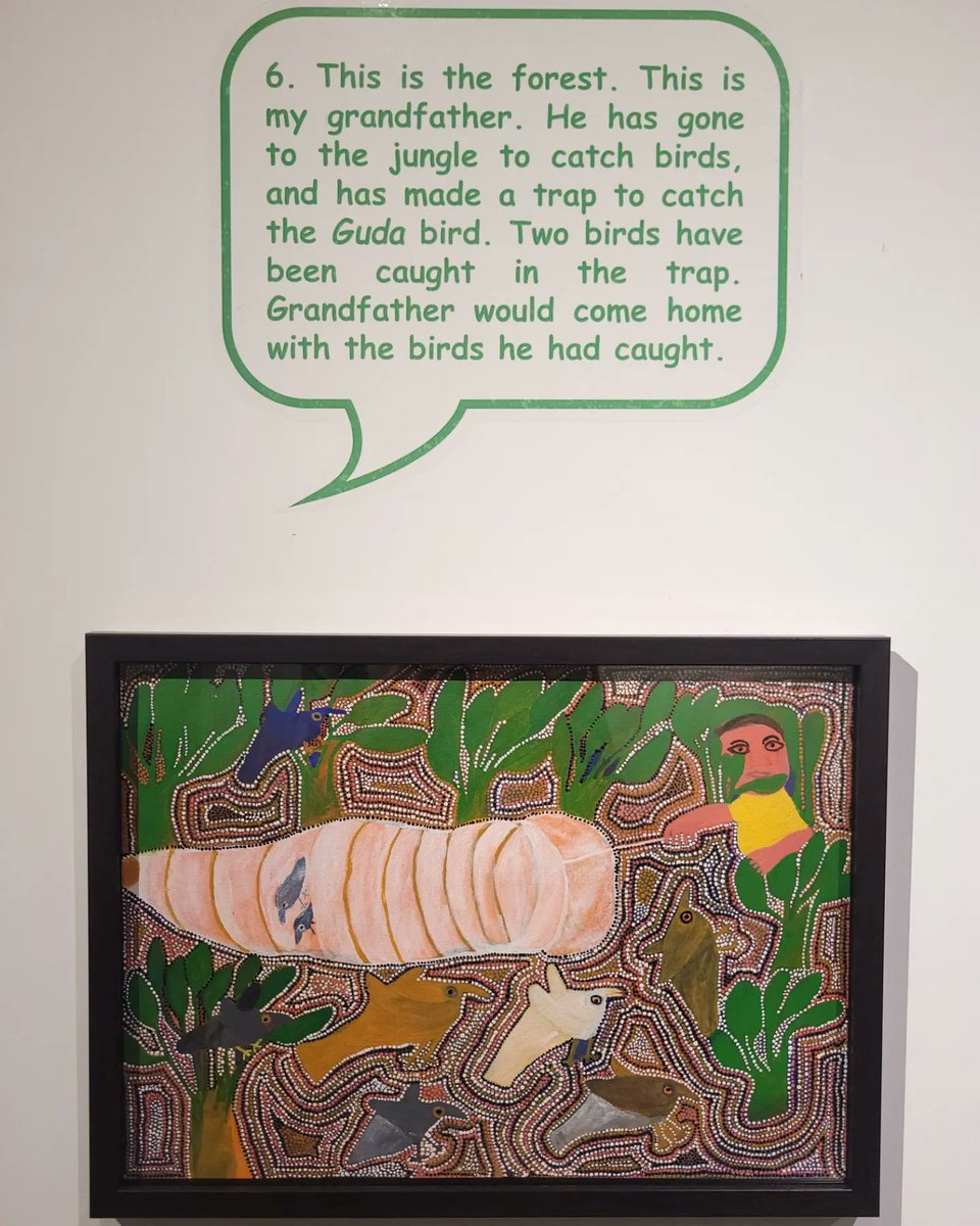 JNAF_Mumbai's tweet photo. “For this exhibition, I asked Shantibai if she would like to explore the indigenous wisdom of mothers and grandmothers, which might heal the planet, one symbiotic gesture at a time… Shantibai uses coloured dots to connect people, places and things. https://t.co/JW7w98INUT