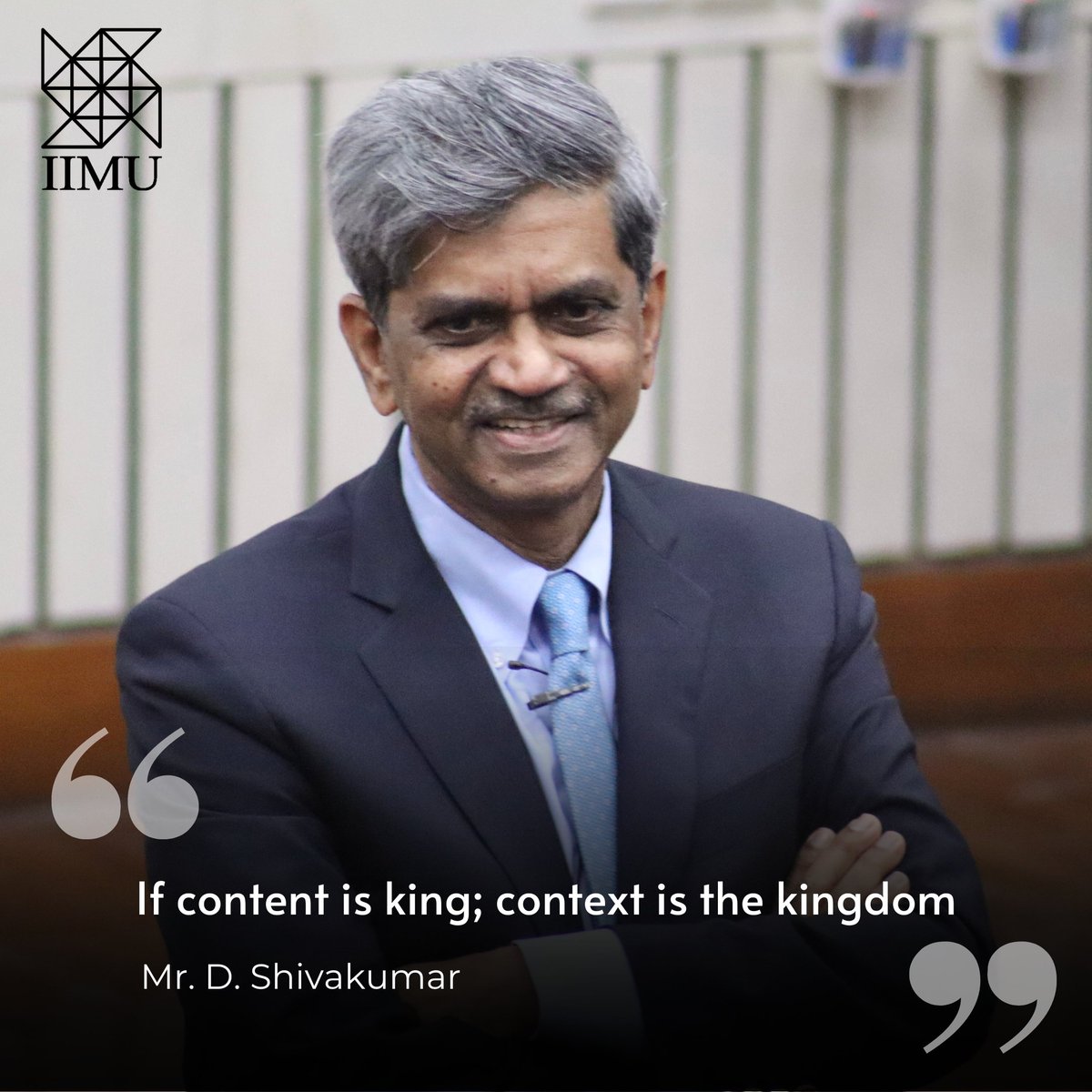 IIM_Udaipur's tweet photo. Mr. D. Shivakumar, Board of Governors of IIMU, recently wrote a new book, The Art of Management, a collection of learnings from 21 outstanding business professionals. He also enlightened the IIMU community about the importance of re-skilling  and time management. 

#IIMU #IIM https://t.co/0fuZDGfzxZ
