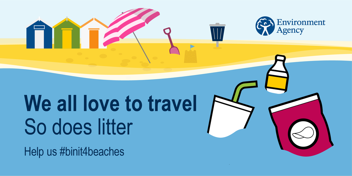 EnvAgencyAnglia's tweet photo. Are you off to the beach this Bank Holiday weekend?
Visitor numbers could be high and so could the amount of litter left on the beach and in the sea.
Help protect the quality of our beaches and bathing waters and take your rubbish home with you.
#binit4beaches #AugBankHols https://t.co/wyaQbun2wN