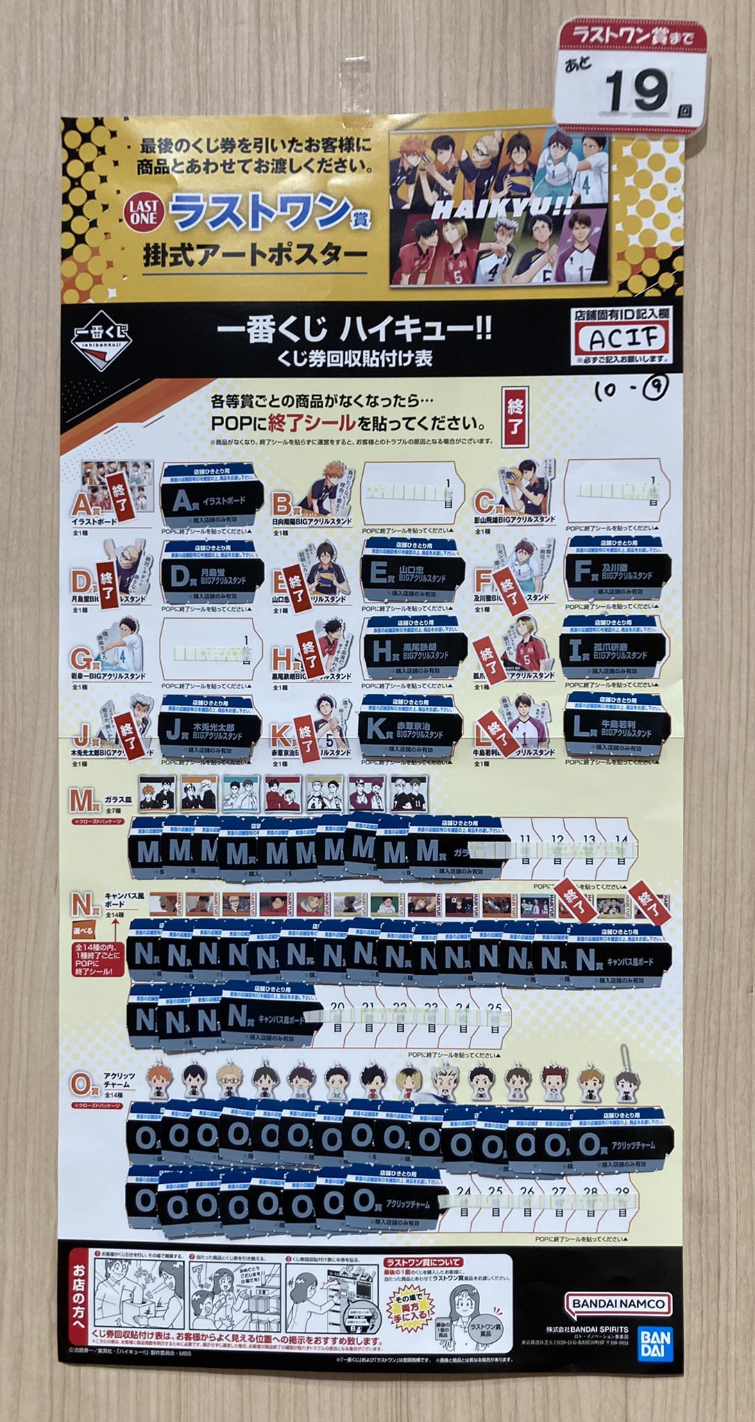 一番くじハイキュー　ラストワン賞+C賞+EFGHセット！ 一番くじハイキュー ラストワン賞+C賞+EFGHセット！ 一番くじ