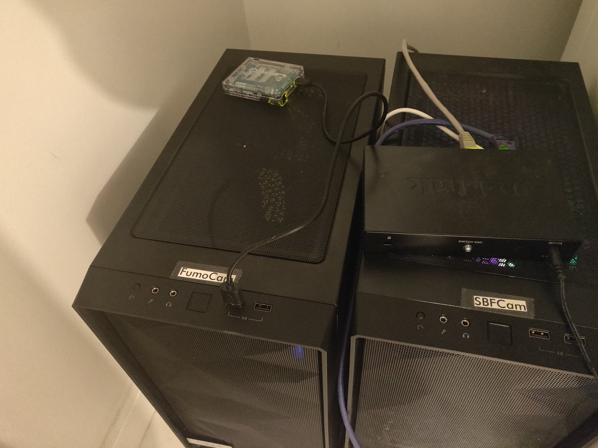 FumoCam's tweet photo. After 518 days, the FumoBox Mk. 1 is retiring. The fans have unfortunately begun to fail and the parts are discontinued. Please salute the machine that started it all, and welcome the new one (Now twin sisters with SBFCam!)  #BecomeFumo #ScuffedBecomeFumo https://t.co/CfiyIX68yt