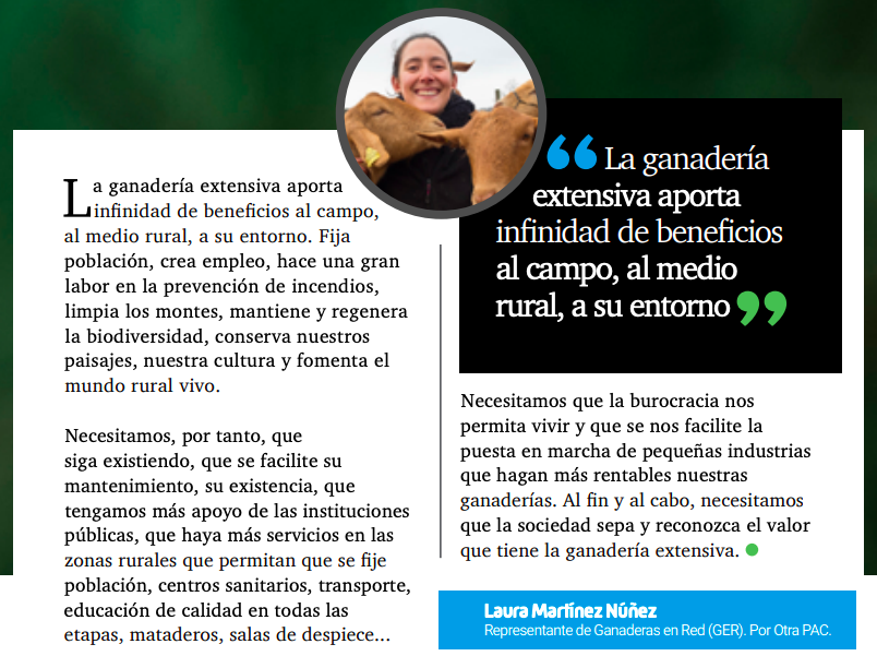 "La ganadería extensiva aporta beneficios al campo,
al medio rural y a su entorno; y necesita más apoyo de las instituciones públicas"

#LecturasPACraElVerano x Laura Martínez de <a href="/GanaderasenRed/">GanaderasenRed</a> #PorOtraPAC vía #AvesyNaturaleza de <a href="/SEO_BirdLife/">SEO/BirdLife</a>

👉pag17:bit.ly/3Rb8hPJ