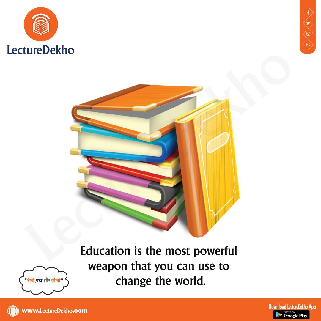 lecturedekho1's tweet photo. Education: The most powerful weapon.

#SaturdayMotivation #Inspiration #motivation #quotestoliveby #edtech #edchat #success #Students https://t.co/0fiQAw4jA1