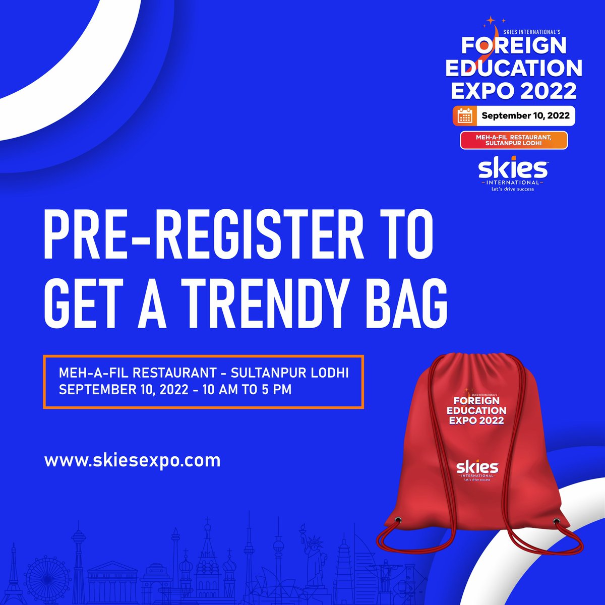 skiesintl's tweet image. Pre-Register online and get a trendy bag guaranteed.

Register online at skiesexpo.com or call us 9646 255 255 / 8054 255 255.

#SultanpurLodhi #Studyfair #Educationfair #educationfair2022 #fair2022 #educationexpo2022 #punjab #internationalstudy