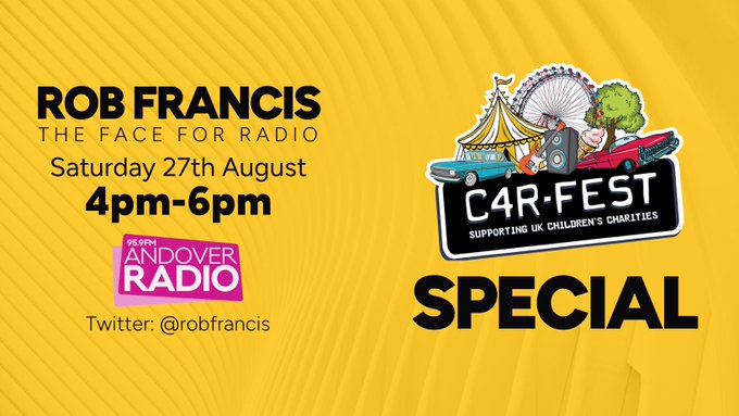 Not heading to @Carfestevent this year? Well, let me bring it to you. 2 hours of the best artists to have played the event over the years on @AndoverRadio - THIS AFTERNOON from 4pm! #Carfest #CarfestSouth