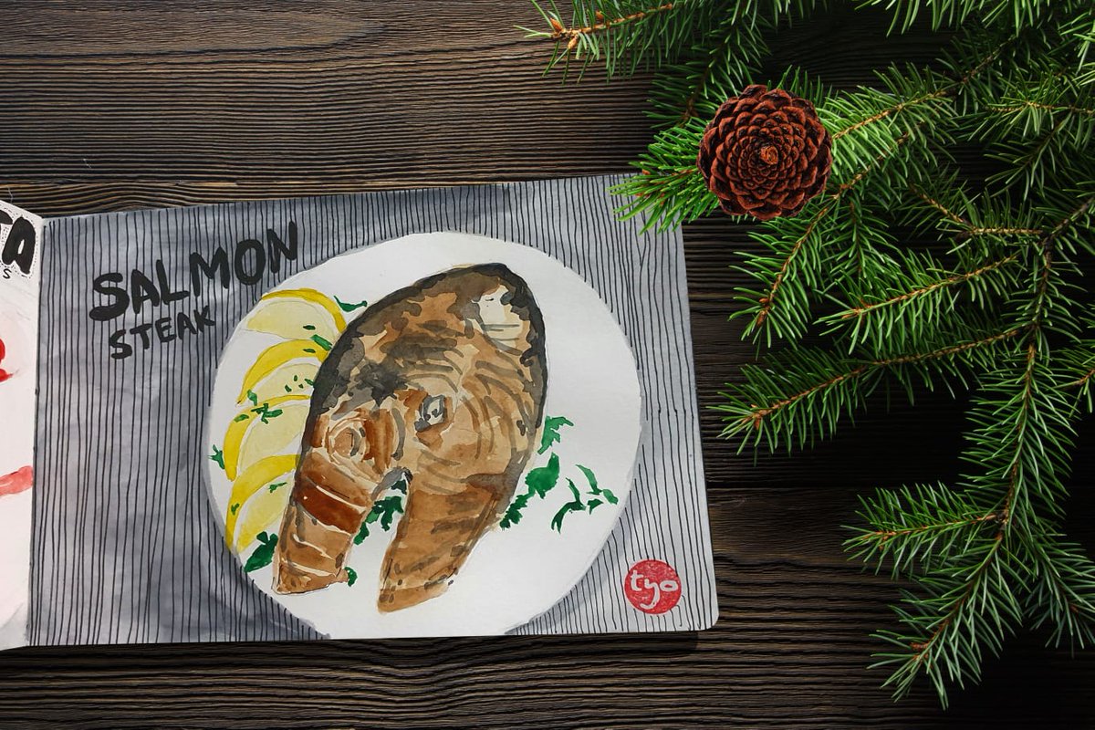 tyogoendoelz's tweet photo. 𝙎𝘼𝙇𝙈𝙊𝙉 𝙎𝙏𝙀𝘼𝙆
Artjam rutin 2 mingguan bersama dengan teman² @foodonpaper.id, kali ini menggambar Salmon Steak dengan lemon dan asparagus dari foto referensi @_degustation_
#foodonpaperid #foodillustratorindonesia
#fopi #drawing #sketch https://t.co/bHGO9wEphN