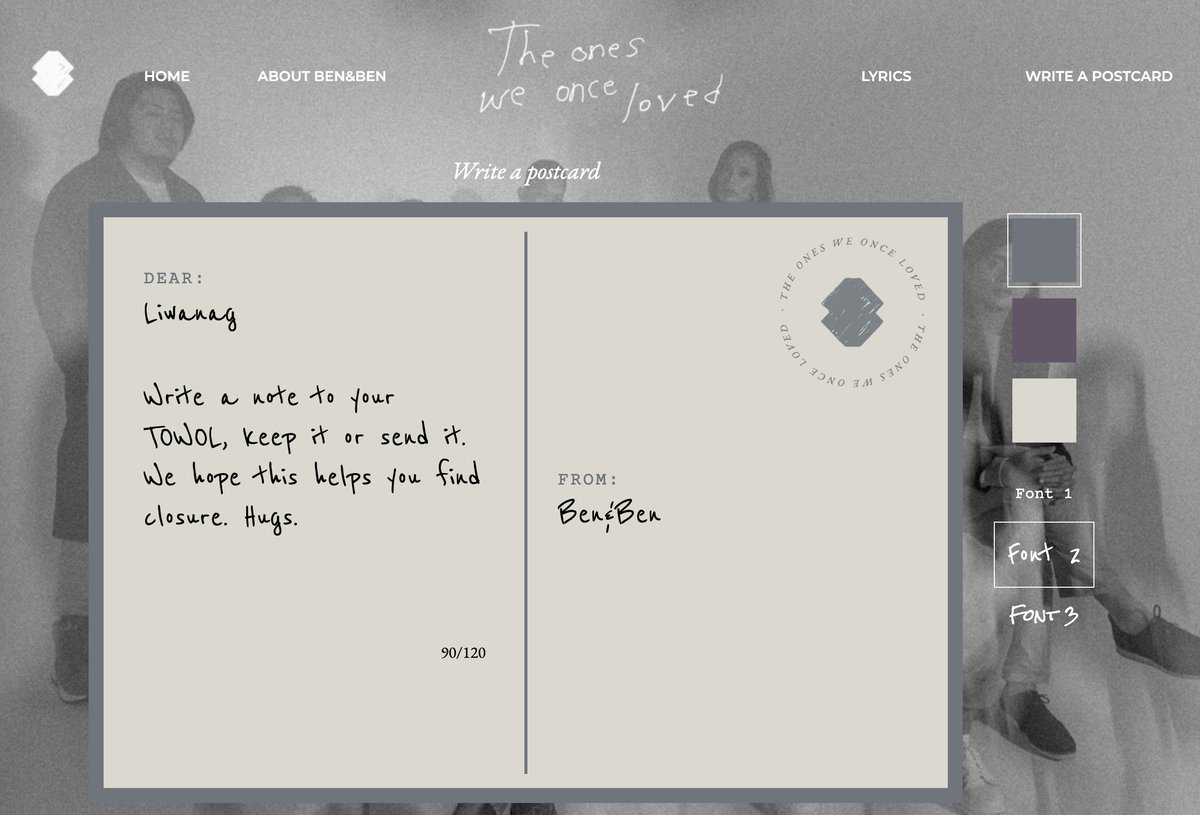 Write a note to your TOWOL, keep it or send it. We hope this helps you find closure. Hugs. 🤍🖤

Visit theonesweonceloved.com

#TheOnesWeOnceLoved
#BenAndBen