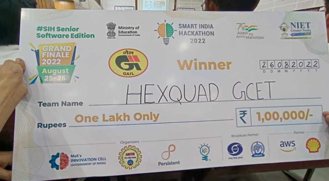 nssgcetjammu's tweet photo. 6 students from #GCETJAMMU participated in the #SmartIndiaHackathon2022 and won 1st prize in the Competition. Congratulations to the team and their mentors for this wonderful achievement @narendramodi @OfficeOfLGJandK @mhrd_innovation @EduMinOfIndia #InnovationSeAtmanirbharBharat https://t.co/6D6HtG2C8Q