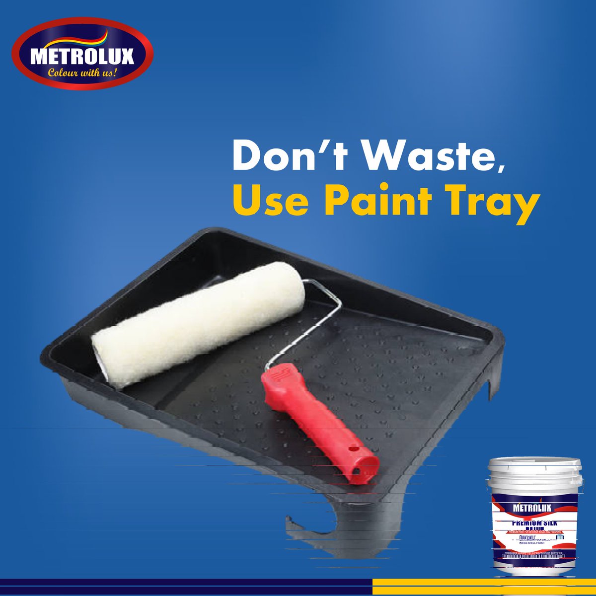 Metroluxpaint's tweet photo. Do you know a paint tray is a must have for you as a professional painter?

Here are some incredible benefits of having one:

•Easy application with the roller
•Very efficient and saves your paint budget.

Get a paint tray and have a jolly-good application! 
#Colourwithus https://t.co/TXu0YakFZp